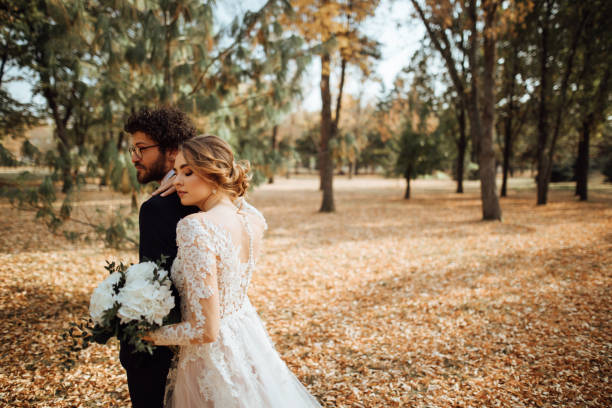 istock Beautiful bride and groom 1064911964