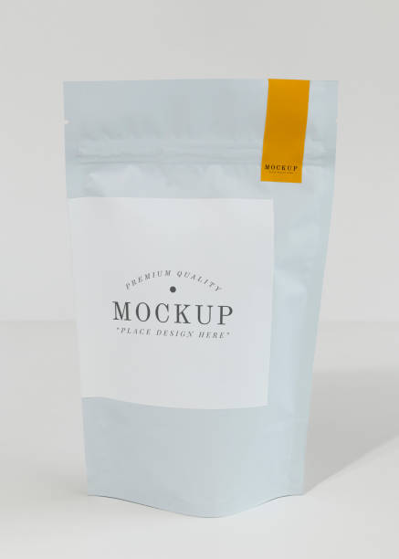 Resealable coffee bean bag mockup
