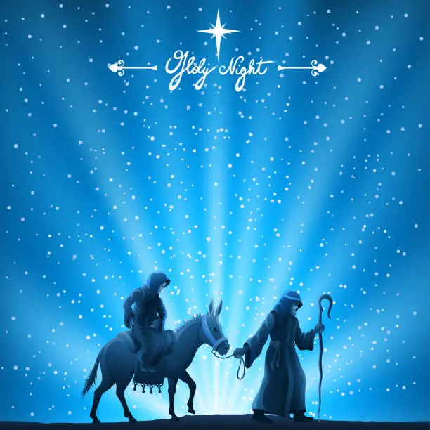 Vector illustration of Nativity Scene - Holy Night