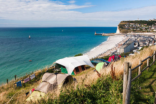 Camping site on the North sea stock photo