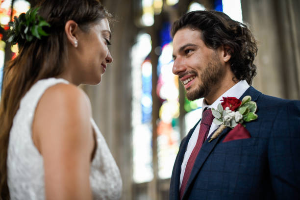 istock Bride and groom at the altar 1064924066