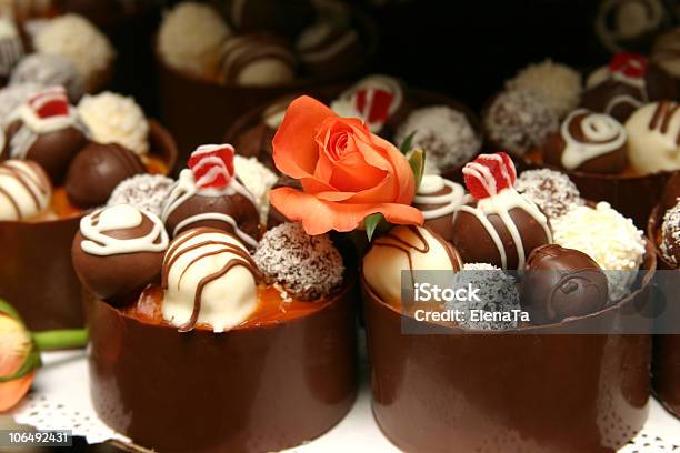 Miniature Wedding Desserts Stock Photo - Download Image Now - Baked Pastry Item, Brown, Candy