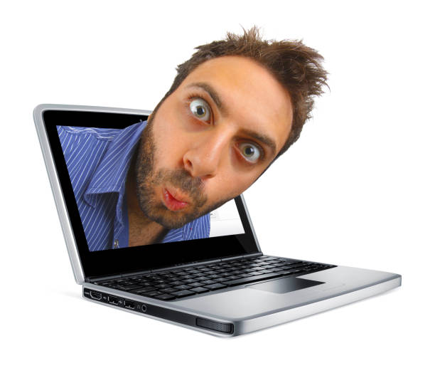 istock Young boy with a surprised expression in the laptop 1064931490