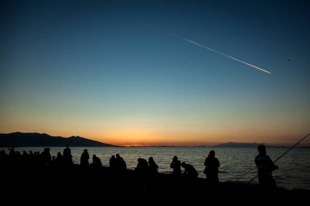 Sunset sky background in izmir