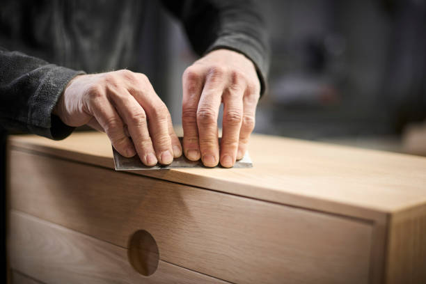 istock Working cabinetmaker and handmade furnitures 1064938100