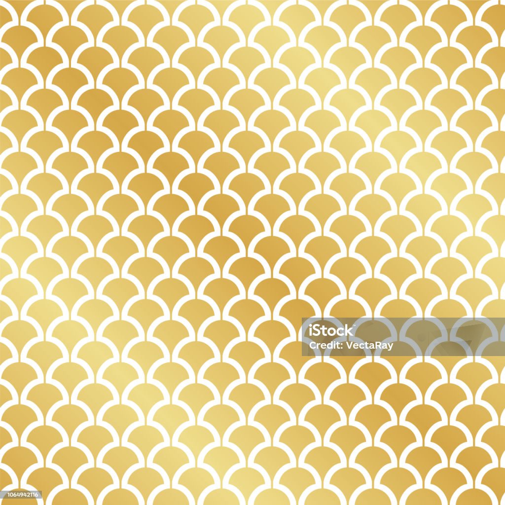 Scales Pattern Gold Seamless Gold Art Deco Leaf Scale Pattern Stock Illustration - Download ...