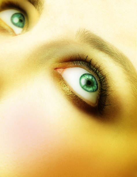 istock beautiful large green eyes with golden make-up 106494535