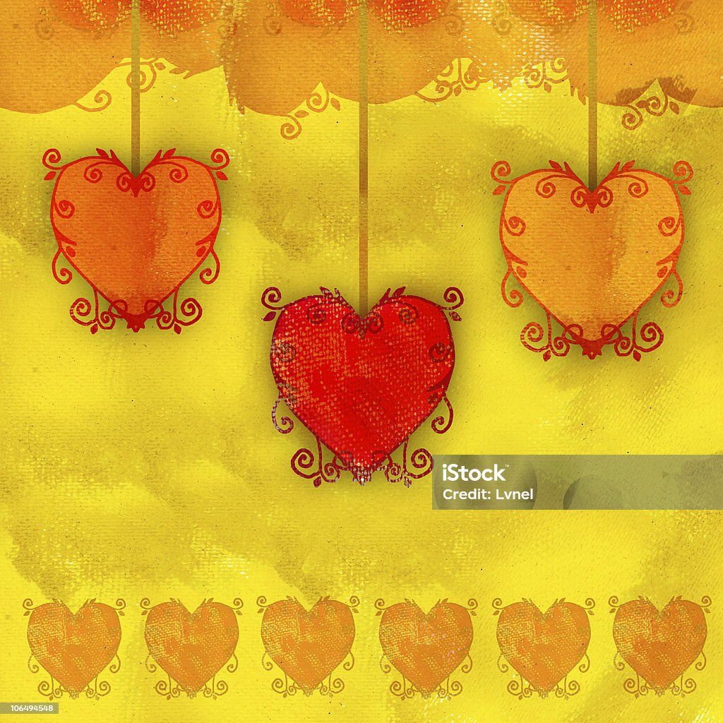 Гранж hearts - Стоковые иллюстрации Акварельная живопись роялти-фри