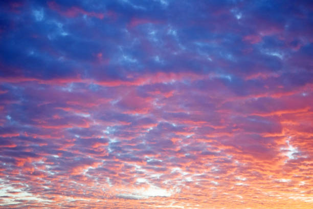 Beautiful evening sky with cloud. Colorful sunset.