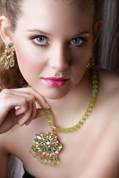 istock Blond beautiful woman in green 106494983