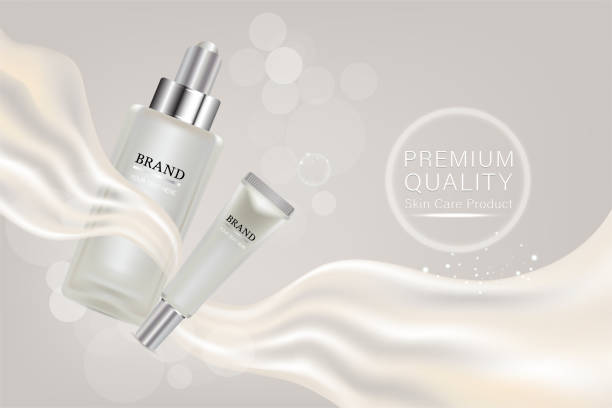 istock Beauty product, white cosmetic containers with advertising background ready to use, luxury skin care ad. 1064950464