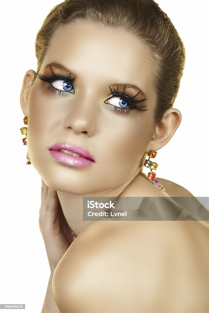 Mulher loira com cílios falso - Foto de stock de Adulto royalty-free