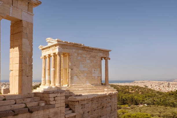 istock Antic building with columns on Acropolis of  Athens hill. 1064953138