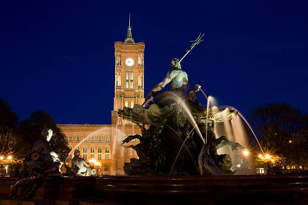 istock Neptun Fountain with the Red Town Hall 106495604