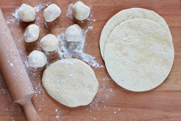 istock Tortillas and making Mexican Wrap 1064958356