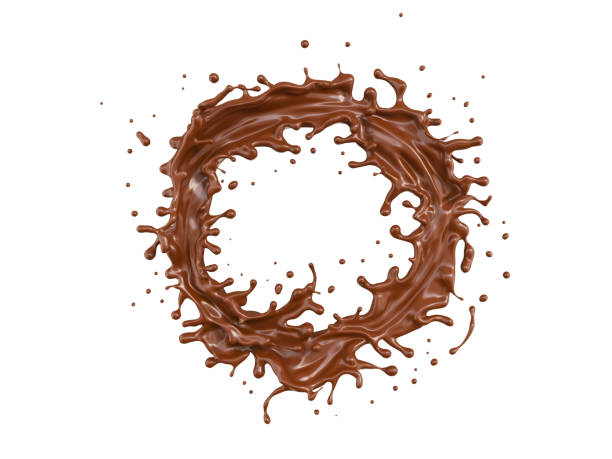 istock Cocoa or chocolate splash isolated on white background. 1064969526