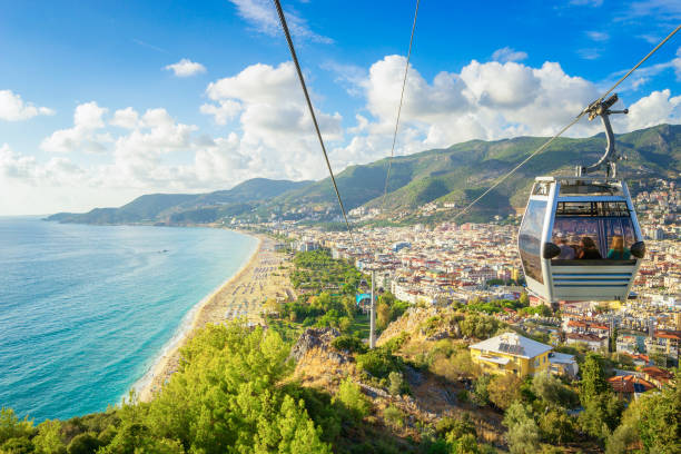 Alanya Cityscape from a funicular, Turkey Alanya Cityscape from a funicular, Turkey antalya province photos stock pictures, royalty-free photos & images