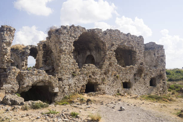 istock Side archeology site old ancient town with amphitheatre 1064970242