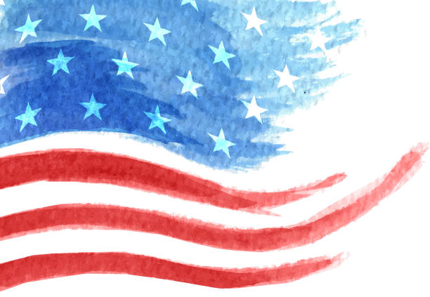 国旗を塗り - patriotism american flag american culture fourth of july点のイラスト素材／クリップアート素材／マンガ素材／アイコン素材