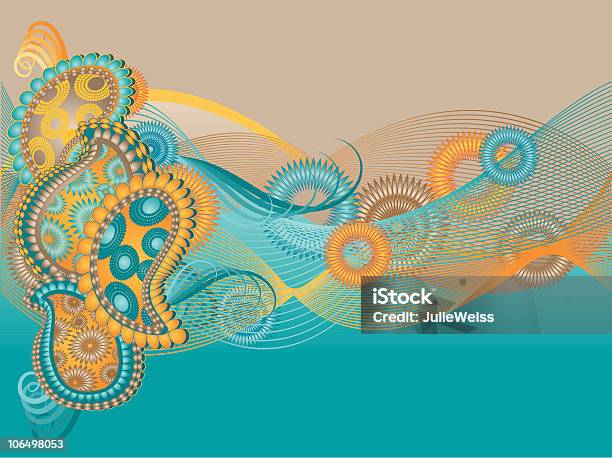 Funky Paisley Summer Background Stock Illustration - Download Image Now - Paisley Pattern, Multi Colored, Art Deco