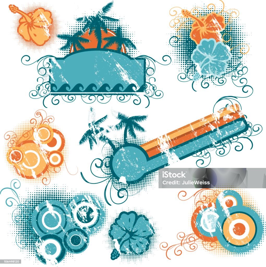 Beach Elements Summer Beach Elements Stock Illustration - Download Image Now - Beach ...