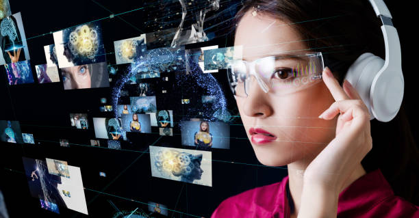 istock Smart glasses concept. Head up display. Head mounted dispaly. 1064981424