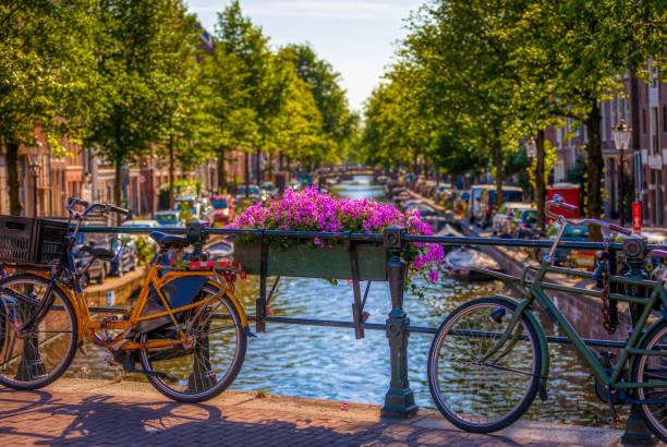 istock bikes and canals of Amsterdam (HDRi) 1064984070