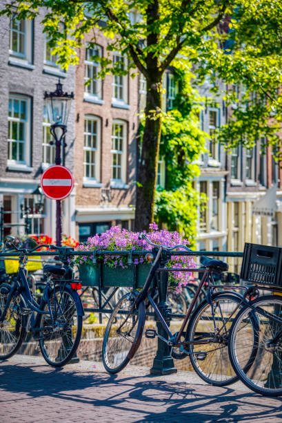 istock bikes and canals of Amsterdam (HDRi) 1064984076