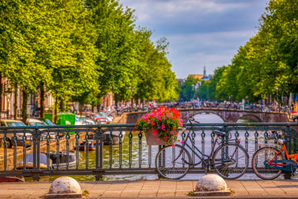 istock bikes and canals of Amsterdam (HDRi) 1064984118