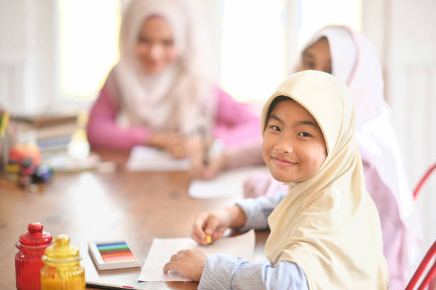 istock Young Asian Muslim student girls in class. 1064985560