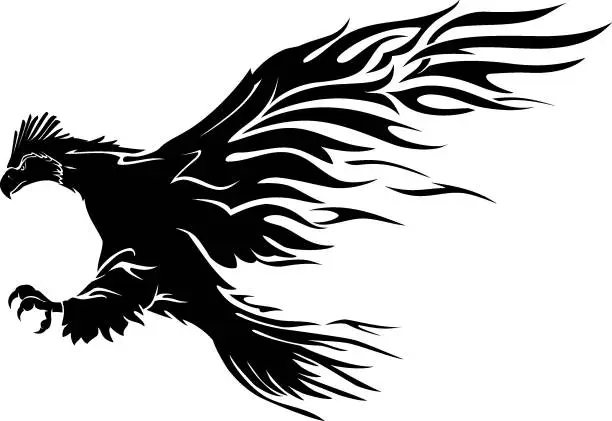 Vector illustration of Monkey Eating Eagle Flame