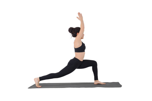 istock Young latin woman doing yoga pose. 1064997286