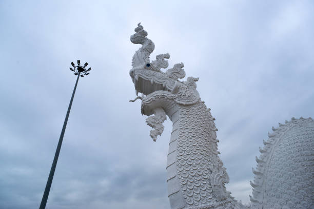 istock White Naga Statues in Thailand 1064998038