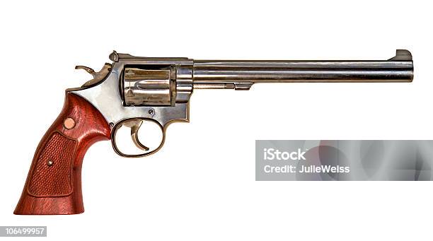 Revolver - Fotografie stock e altre immagini di Arma da fuoco - Arma da fuoco, Bianco, Clipping path