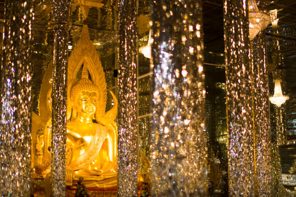 istock Golden Buddha interior decoration With mirror. 1064999580