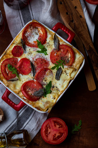 istock Homemade lasagne bolognese in a ceramic form 1065001860