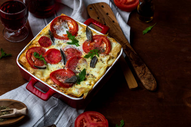 istock Homemade lasagne bolognese in a ceramic form 1065001864