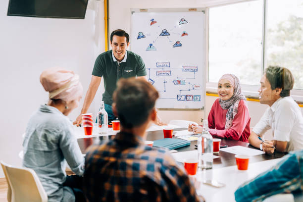 istock Education and seminar with skilled instructor in Southeast Asian company 1065015482