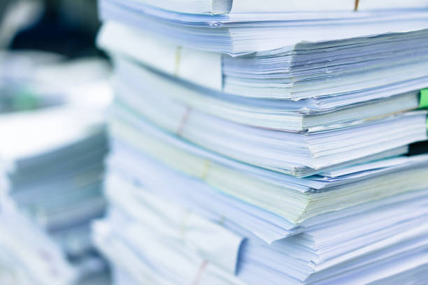 istock Many stacks of paper placed in the office. 1065015838