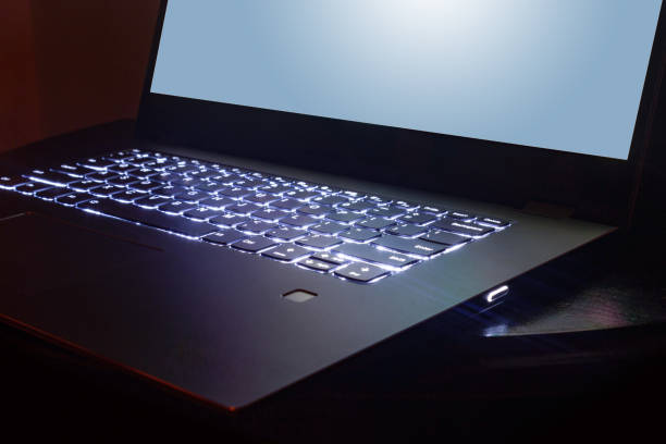 istock Business laptop hands on keyboard for financial concept. 1065024474