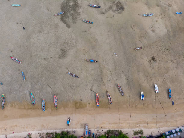 istock Sea and boat beach coast aerial view 1065024976