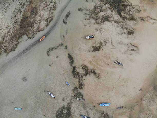 istock Sea and boat beach coast aerial view 1065024988