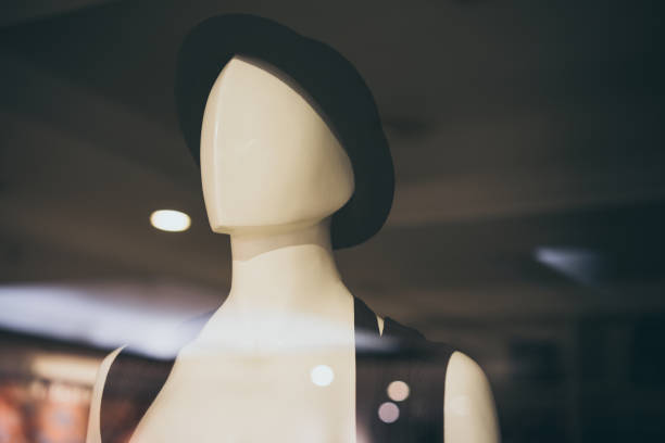 istock Model white girl wearing a hat in a store. 1065036066