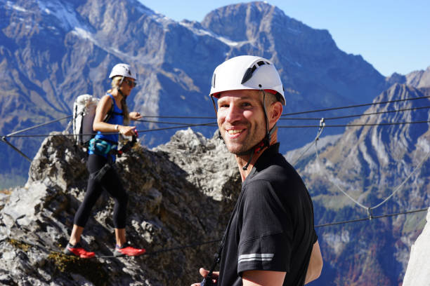 istock Mountaineer smiles at camera 1065043700