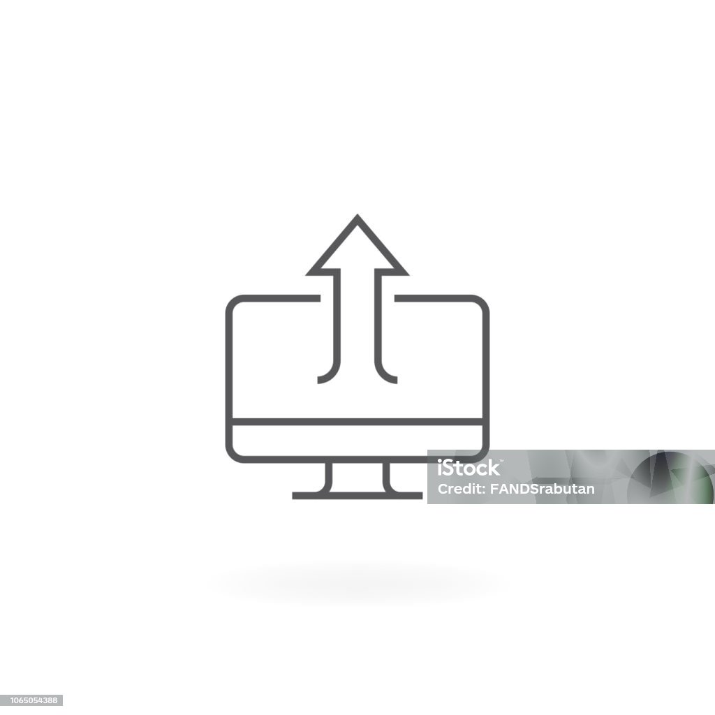 Computer Screen Arrow Icon Arrow On The Computer Monitor Stock Illustration - Download Image Now ...