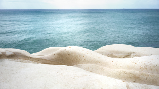 Rocky cliff on the last of Realmonte near Porto Empedocle