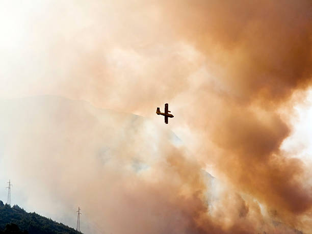 Grande Avião de combate a incêndios de acção - fotografia de stock