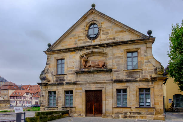 This former slaughterhouse, well known for the sculpture of an ox above the main portal, now accommodates the Institute of Geography (University of Bamberg). The beautiful city Bamberg is located in the federal state of Bavaria.