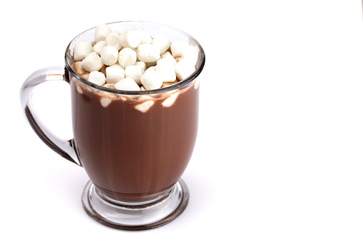 A Mug of Hot Chocolate Isolated on a White Background