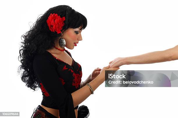 Gipsy Guesses On A Hand Stock Photo - Download Image Now - Adult, Beautiful People, Beauty